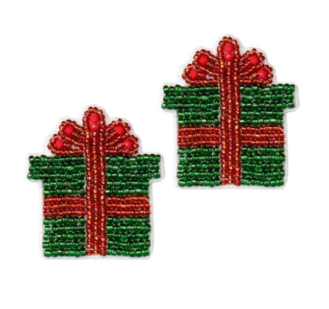 Green Present Earrings