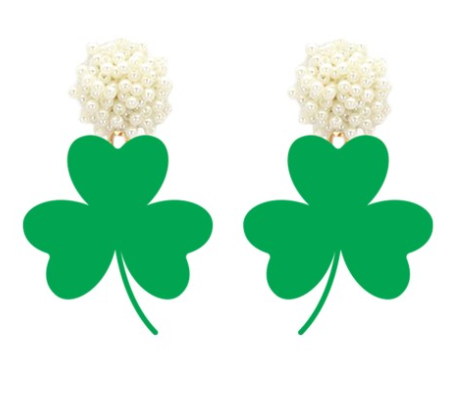 Green Shamrock Acrylic Errings