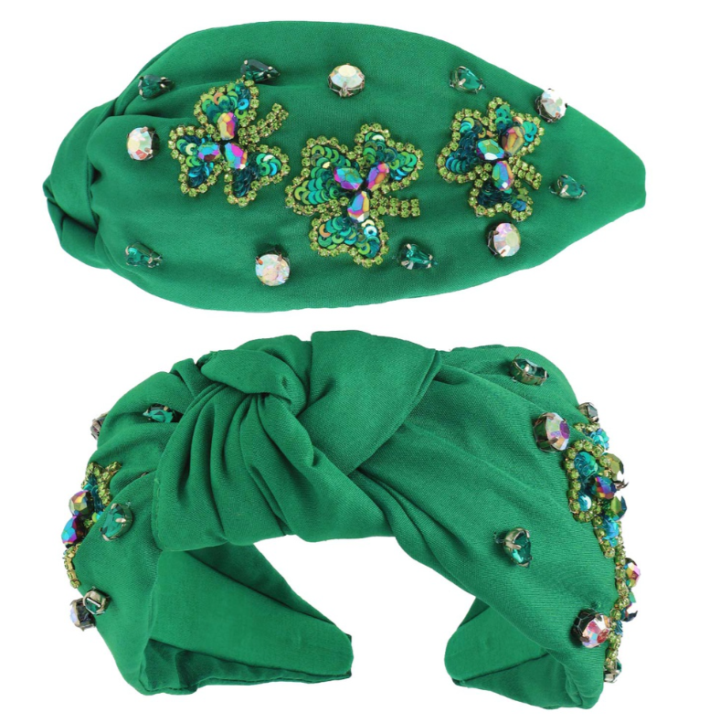 Green Shamrocks Headband