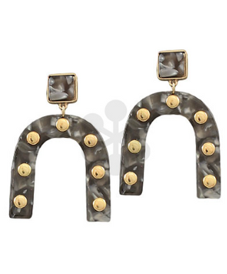 Grey Arch Stud Earring