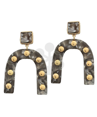 Grey Arch Stud Earring