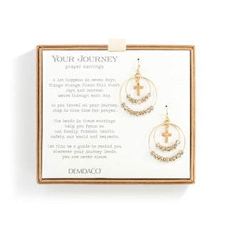 Grey Beaded Prayer Earring