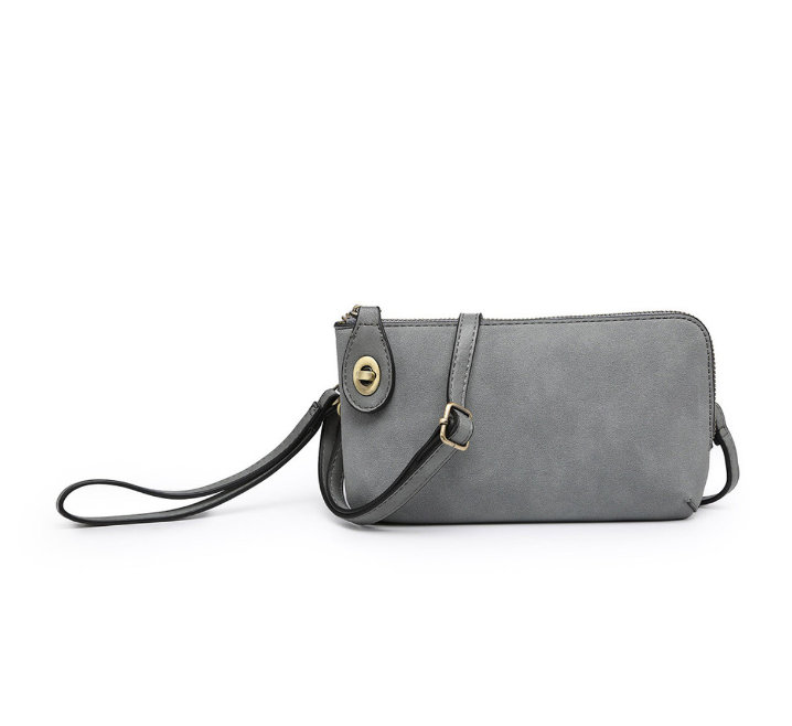 Grey Kendall Suede Crossbody