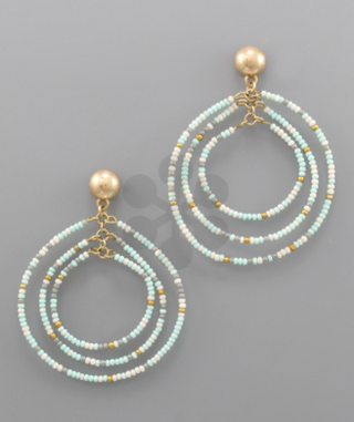 Grey Multi Bead Circle Earring