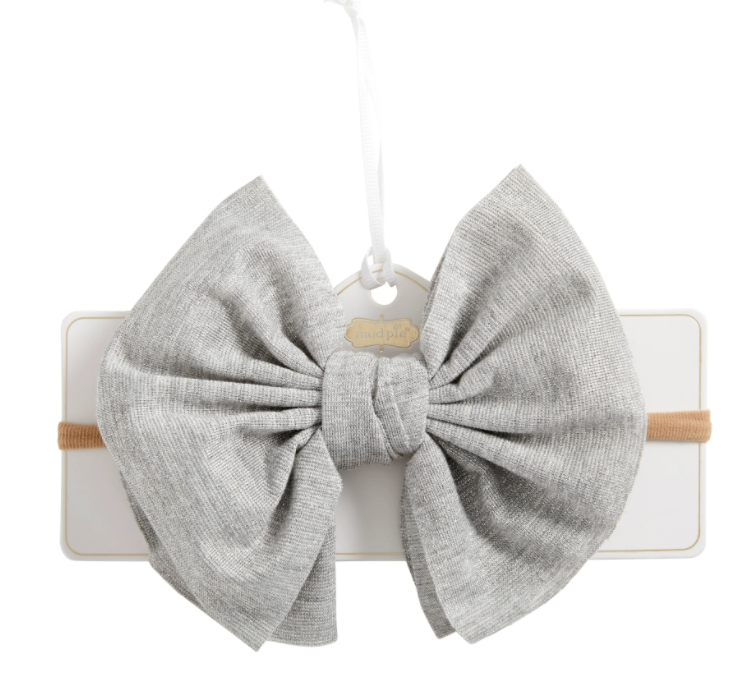 Grey Shimmer Bow Headband