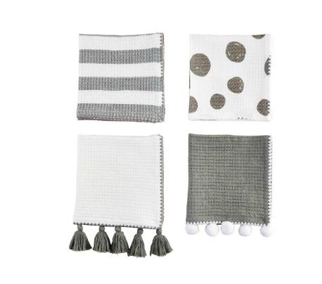 Grey Tassel Towel Set