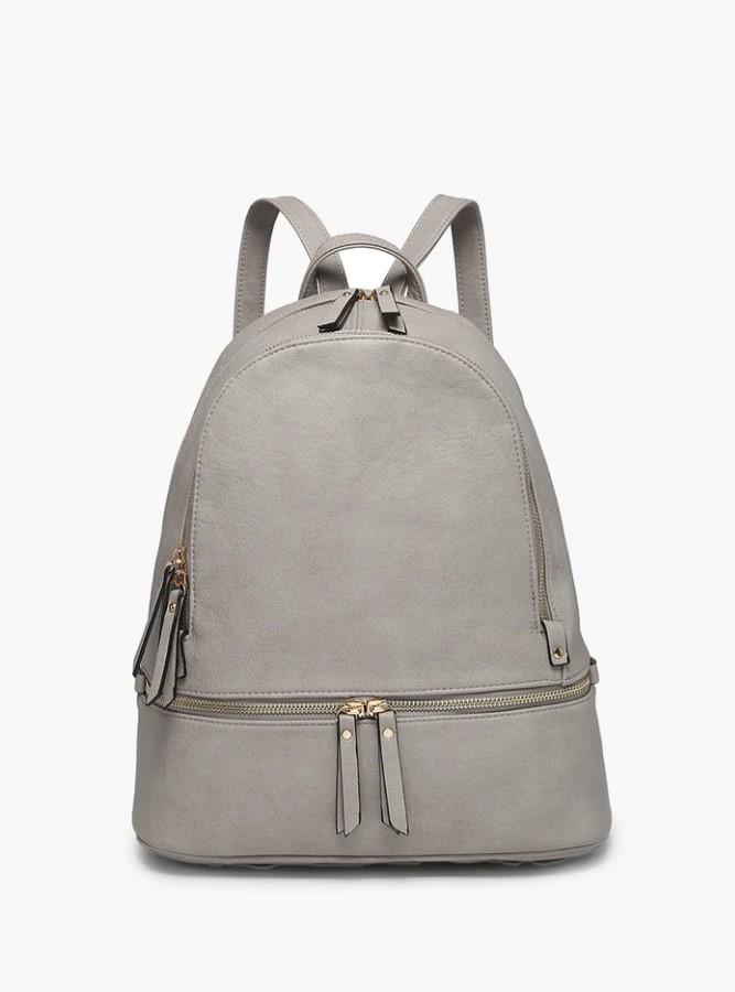 Grey Triple Zip Backpack