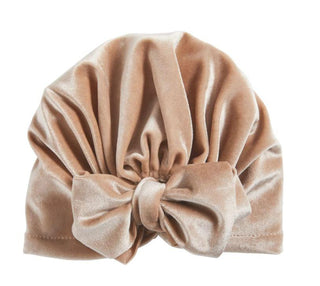 Grey Velvet Bow Turban