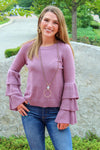 Hair Flip Ruffle Sweater(More Colors)