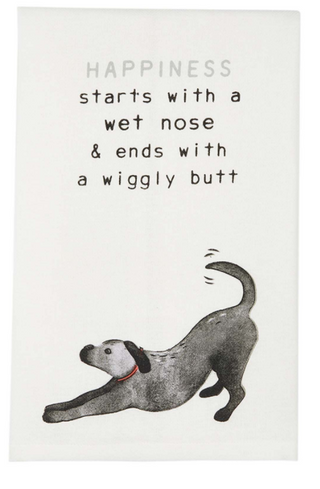 Happiness Starts Dog Towel