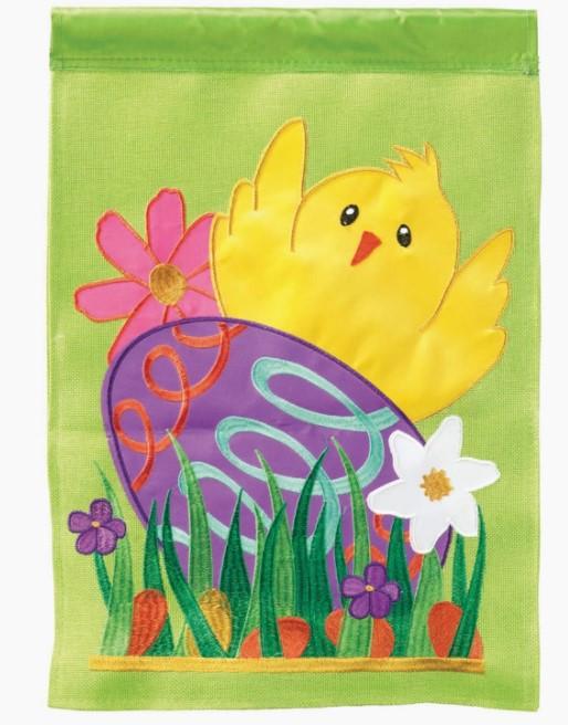 Happy Easter Chick Garden Flag