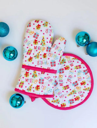 Happy Joyful Potholder Set