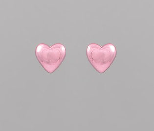 Heart Strings Earrings Pink