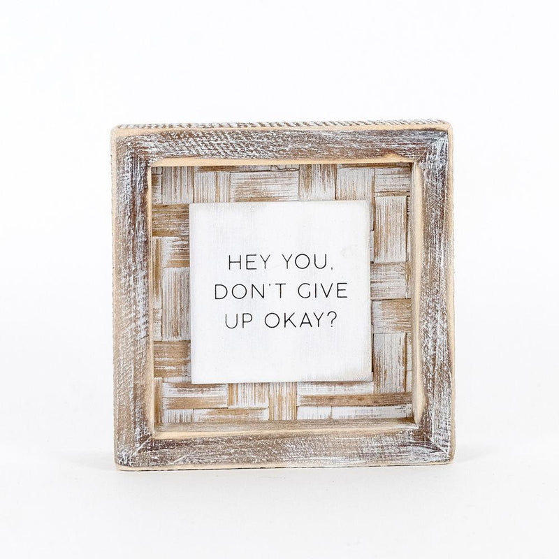 Hey You Bamboo Framed Sign