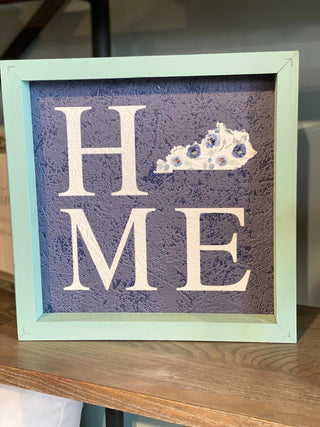 Home Square Wood Framed Sign