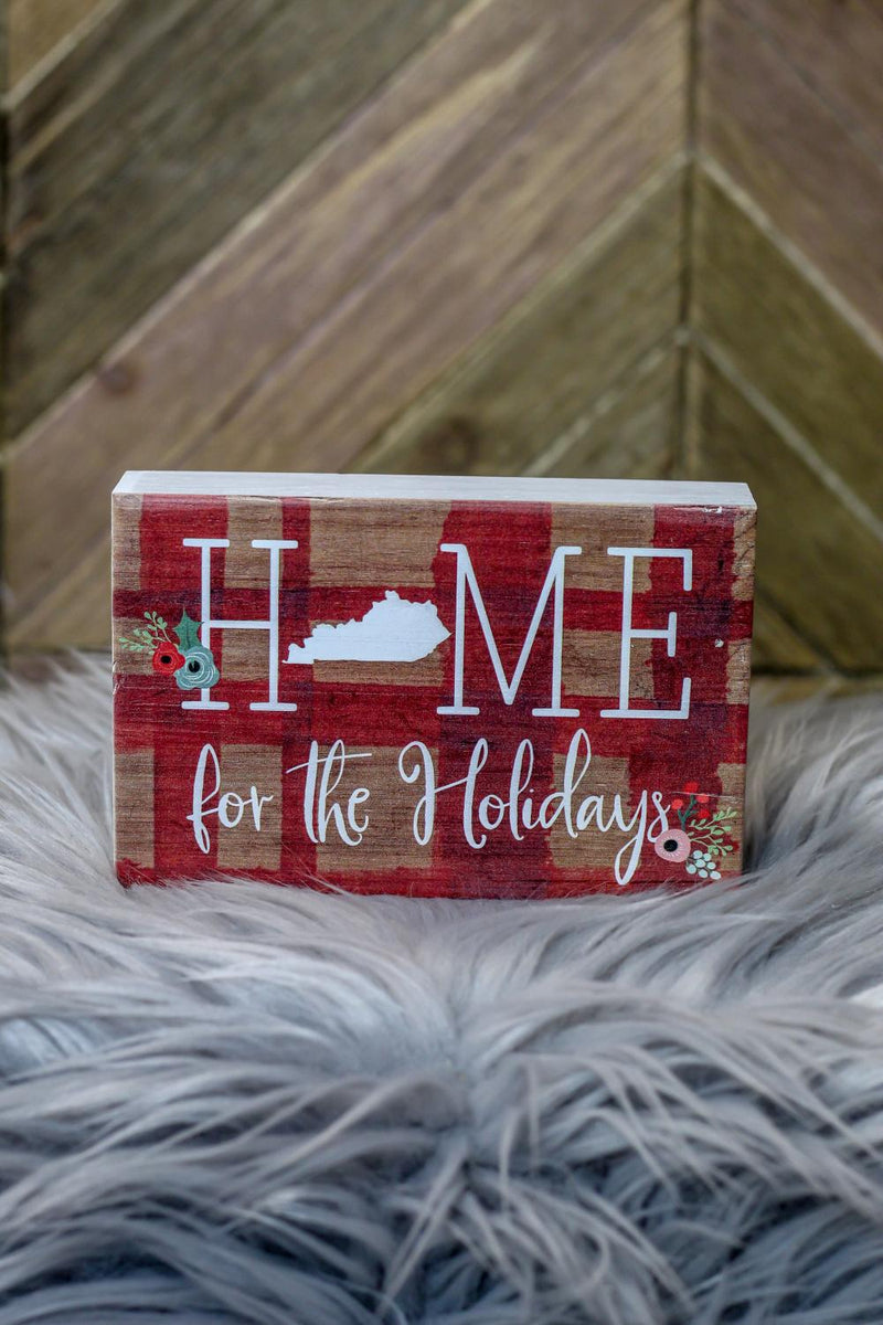 Home For Holidays Block Sign