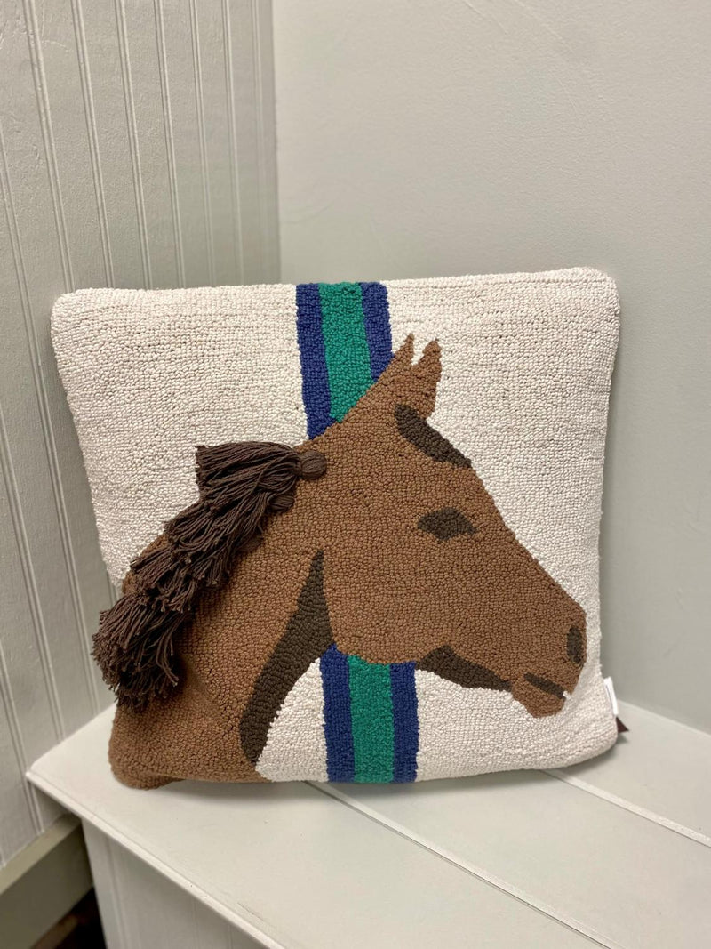 Horse Embroidery Pillow