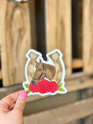 Horse in Horseshoe Sticker