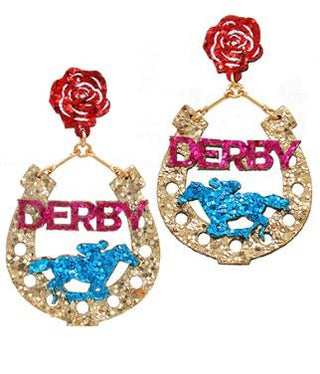 Horseshoe Glitter Earrings Multi
