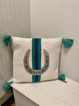 Horseshoe Tassel Embroidery Pillow