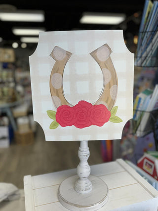 Horseshoe with Rose Topper