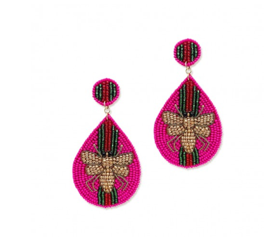 Hot Pink Bee Earring