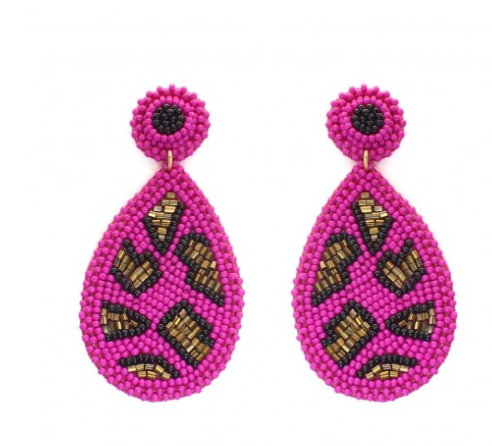 Hot Pink Leopard Earring