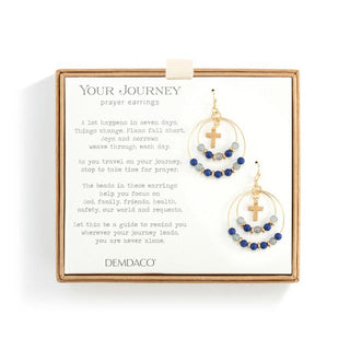 Indigo Beaded Prayer Earring
