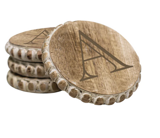 Initial Beaded Coaster A
