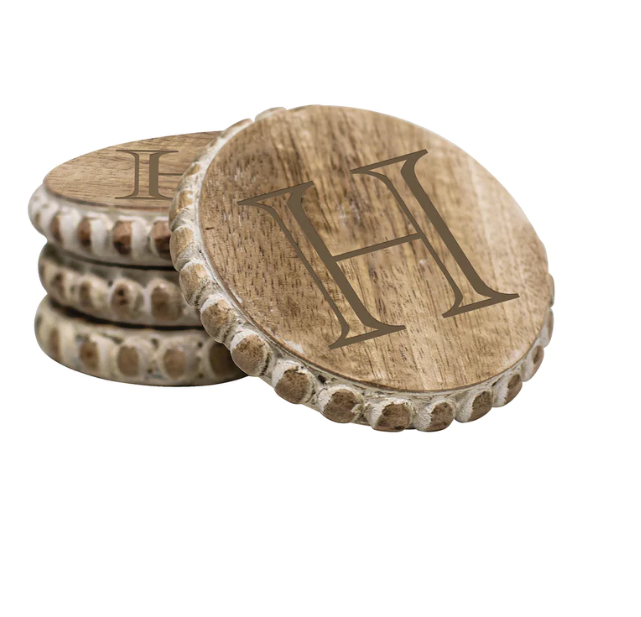 Initial Beaded Coaster H