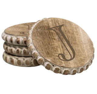 Initial Beaded Coaster J