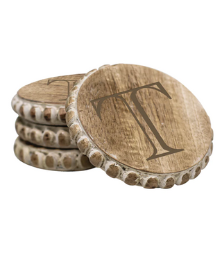 Initial Beaded Coaster T