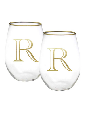 Initial Wine Glass Set (More Letters)