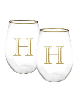 Initial Wine Glass Set (More Letters)