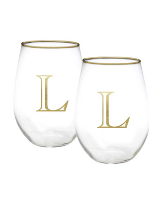 Initial Wine Glass Set (More Letters)