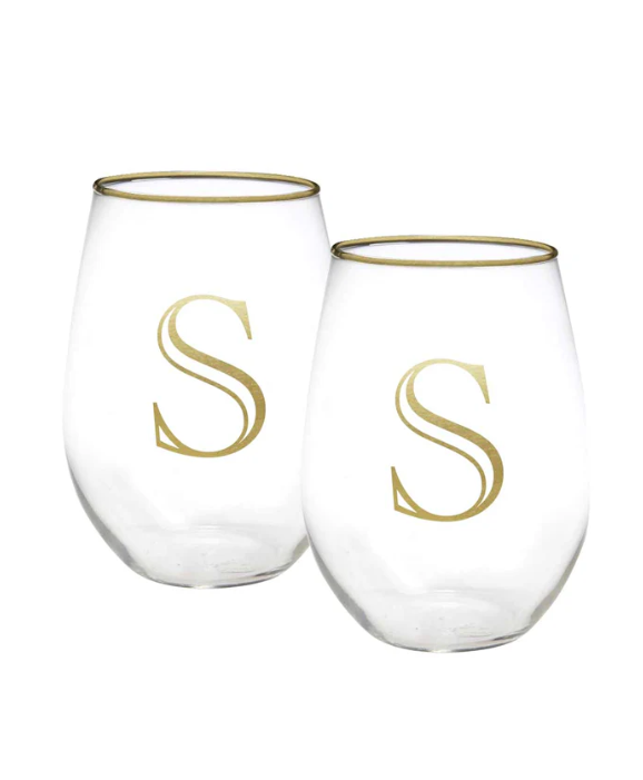 Initial Wine Glass Set (More Letters)