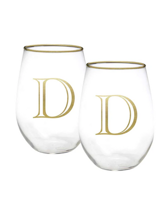 Initial Wine Glass Set (More Letters)