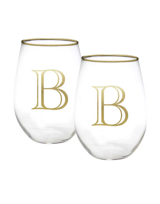 Initial Wine Glass Set (More Letters)