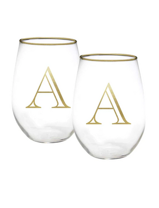 Initial Wine Glass Set (More Letters)
