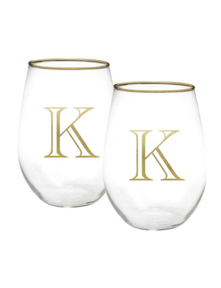 Initial Wine Glass Set (More Letters)