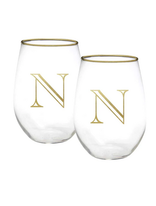 Initial Wine Glass Set (More Letters)