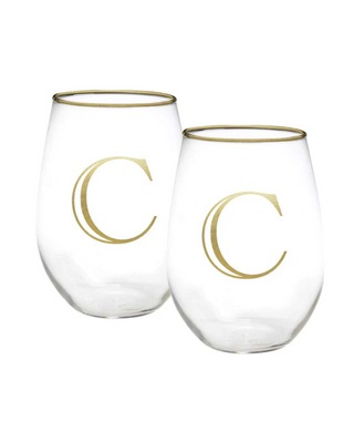 Initial Wine Glass Set (More Letters)