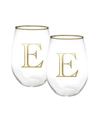 Initial Wine Glass Set (More Letters)