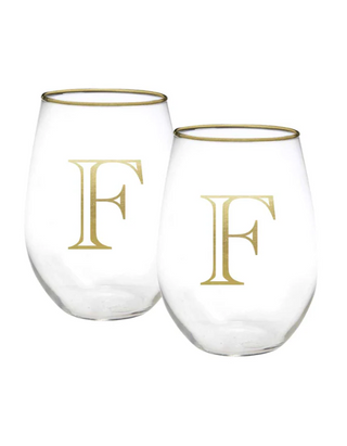 Initial Wine Glass Set (More Letters)
