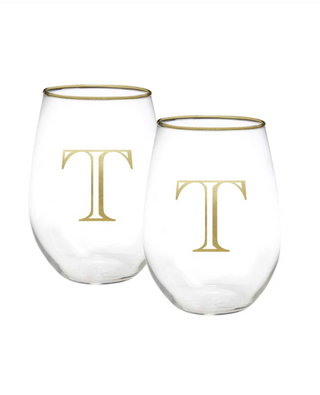Initial Wine Glass Set (More Letters)