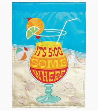 It's 5:00 Garden Flag