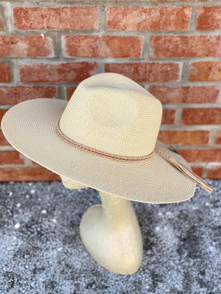 Ivory Braided Tassel Hat