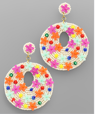 Ivory Flower Bead Earring