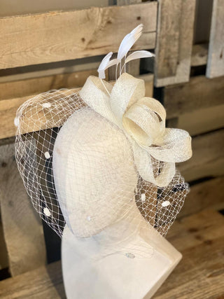 Ivory Spotted Fascinator
