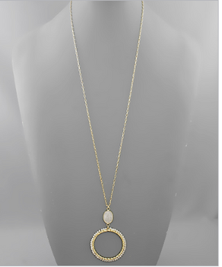 Ivory Stone Circle Necklace